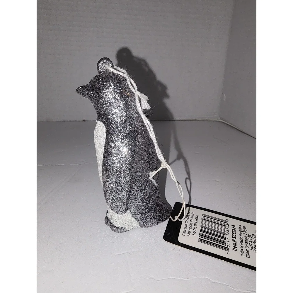 Plastic Glitter Penguin‎ Christmas Tree Ornament